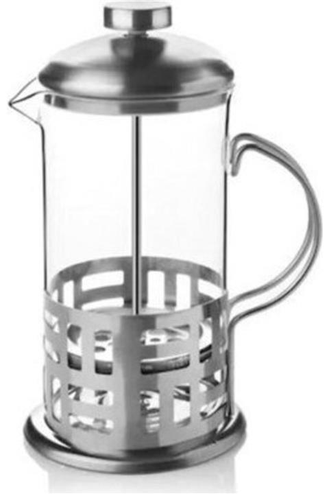 EzJet Home Cam Üzeri Metal Kaplama French Press Filtre Kahve & Bitki Çayı Demliği 350 Ml.