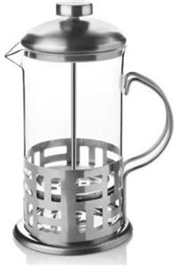 EzJet Home Cam Üzeri Metal Kaplama French Press Filtre Kahve & Bitki Çayı Demliği 350 Ml.