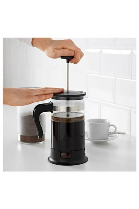 aşçıbaşı ticaret Demlik Çay Kahve Demlik French Press 0,4l Cam Paslanmaz Çelik