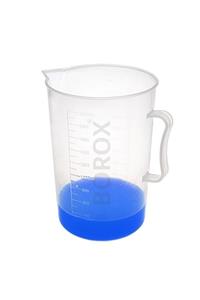 Borox Plastik Beher 2000 Ml Kulplu - 5 Adet -dereceli - Kabartma Skala