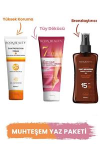 Roox Beauty Güneş Kremi Spf 50 & Tüy Dökücü Krem & Bronzlaştırıcı Spf 15