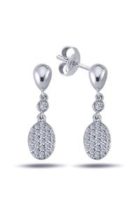 Lova Pırlanta Pave Oval Bombe Küpe - 3030032