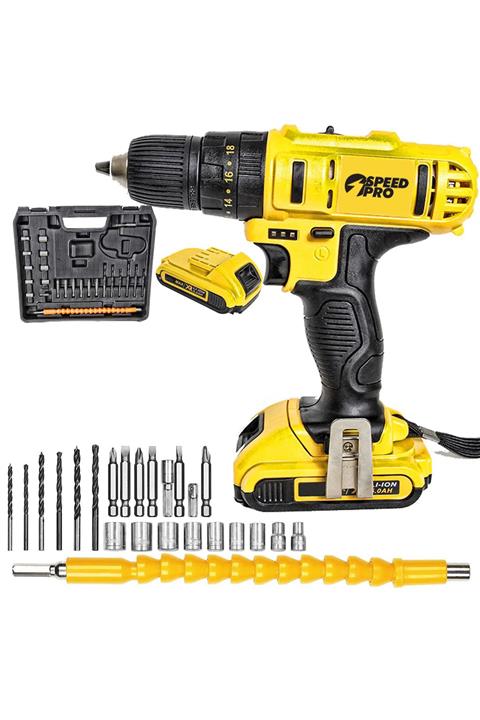 SpeedPro 48 V 6ah X-micro Çift Akülü Şarjlı Matkap 27 Parça Setli