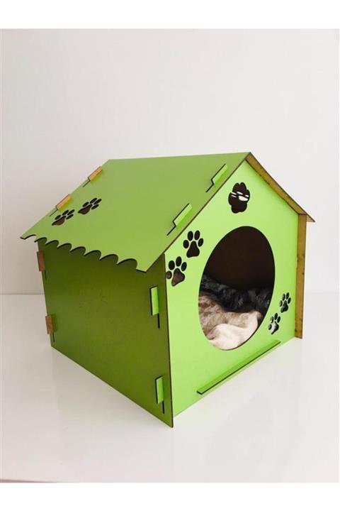 GÇM Kedi Evi - Ahşap Dekoratif - Kedi Kulübesi - Barınak - Yuva