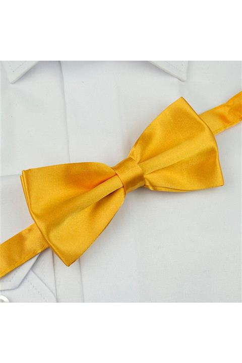 Gaffy Koyu Sarı Saten Papyon