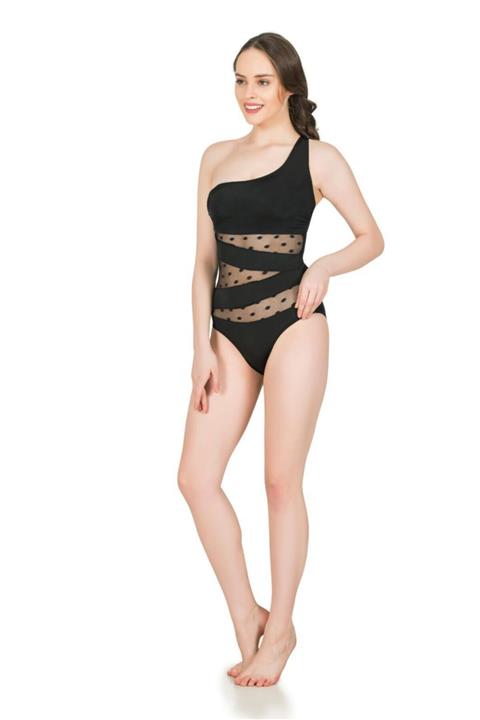 SAILOR swimwear Kadın Siyah Tek Omuz Tüllü Mayo