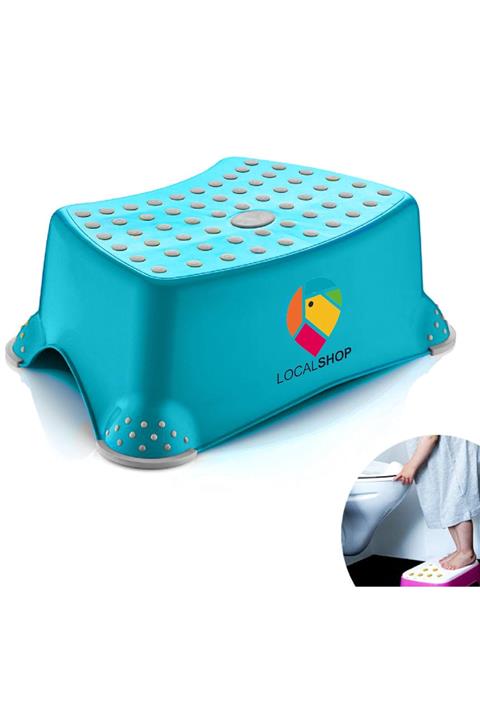 LocalShop Mint Mavi Çocuk Basamak Çocuk Tabure