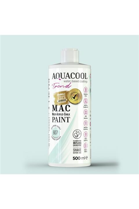AQUA COOL Aquacool Trend M.a.c Hobi Boyası Su Bazlı Akrilik 607 - Ihlamur Yeşili 500 Ml