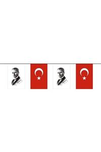 ÇELİKONLİNE Ipe Dizili Türk-atatürk Bayrağı 30x45 100 Metre