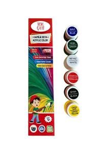 Tek Çatı Ahşap, Tuval, Seramik Akrilik Boya 6 Renk X Şişe 15 ml