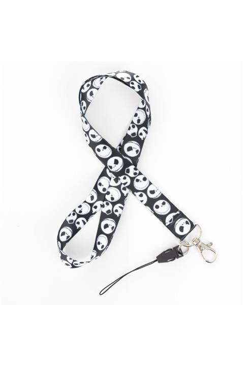 Mimosa The Nightmare Before Christmas Beyaz Desenli Boyun Askı Ipi