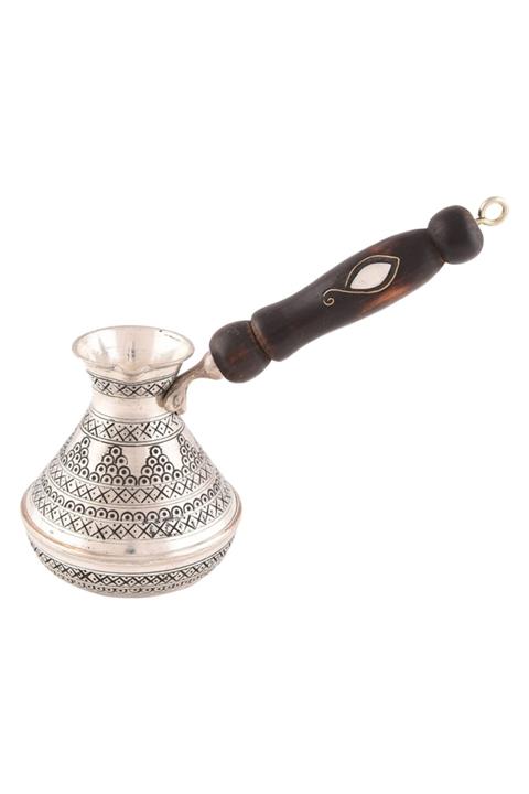 nusnus Bakır 2 No Cezve Zımbalı Ince Boğaz Gümüş Renk