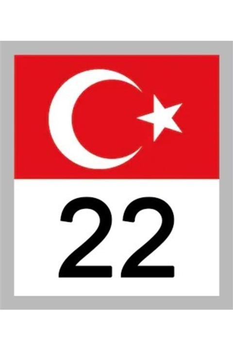 Apex 22 Edirne Türk Bayrağı Ve Plaka Kodu Ön Cam Sticker Yapıştırma
