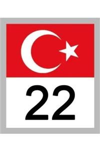 Apex 22 Edirne Türk Bayrağı Ve Plaka Kodu Ön Cam Sticker Yapıştırma