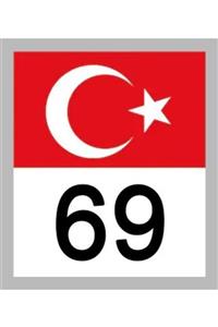 Apex 69 Bayburt Türk Bayrağı Ve Plaka Kodu Ön Cam Sticker Yapıştırma