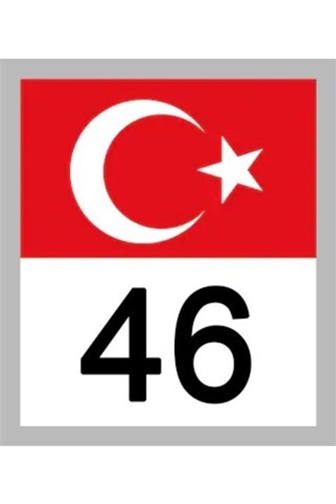 Apex 46 Kahramanmaraş Türk Bayrağı Ve Plaka Kodu Ön Cam Sticker