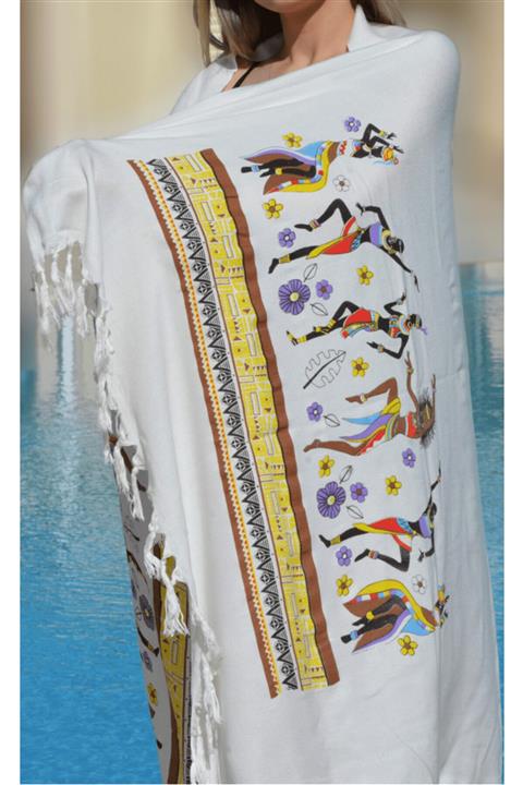 D. Miller'S Afrikalı Kadın Desenli Peştemal Havlu