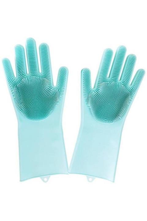 epazzar Sihirli Isıya Dayanıklı Silikon Çok Amaçlı Bulaşık Eldiven Fırçası Magic Gloves