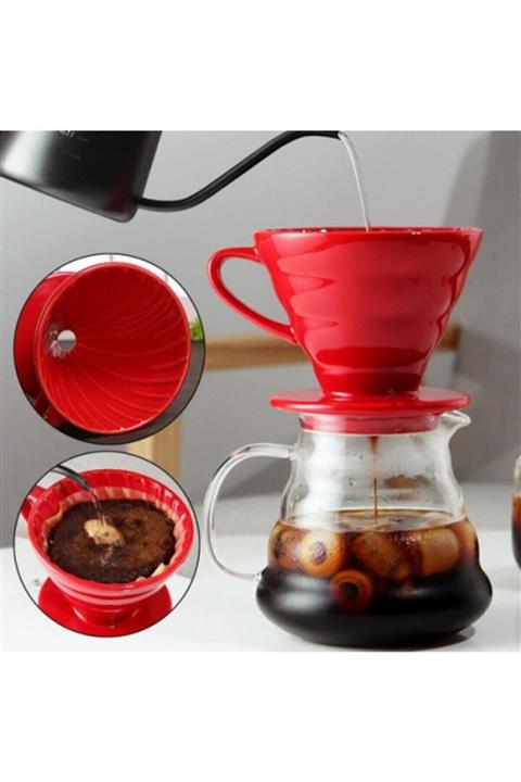 Epinox Kahve Demleme Seti V60 Dripper - Coffee Server Hario V60 Kahve Filtresi Kağıdı