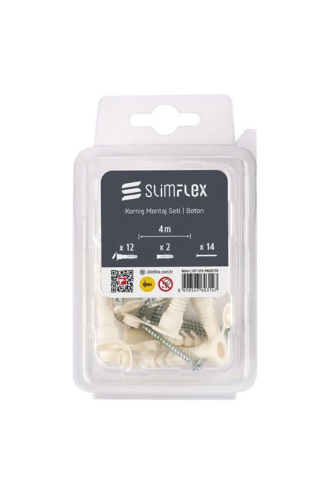 SlimFlex Korniş Montaj Seti 4m - Beton