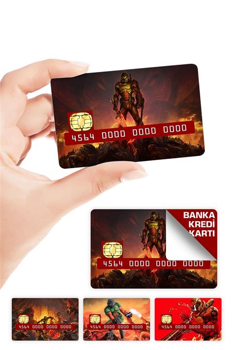 ZipZap Doom Kredi Kartı Kaplama Sticker 4 Adet
