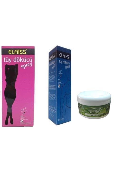 Elaiss 100ml Kadın Tüy Dökücü Sprey+erkek 100 Ml Tüy Dökücü Sprey+80 Ml Vazelin