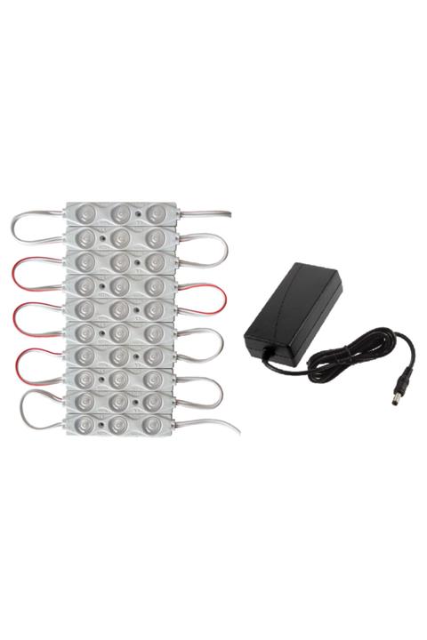AmberLED 20 Adet Mercekli Modül Led 1.5 Watt Beyaz + 3 Amper Adaptör Tak Çalıştır