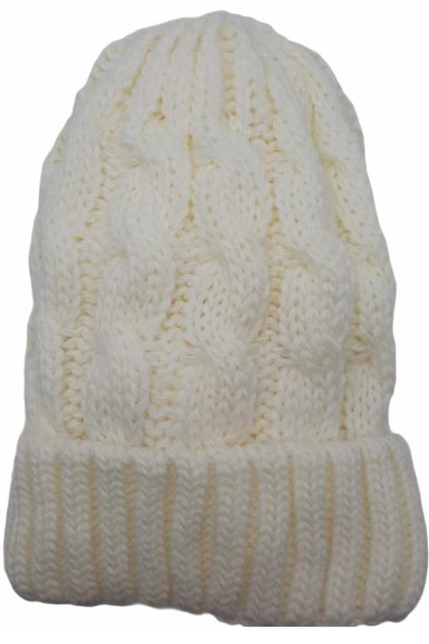 Yayke Krem Triko Örme Kadın Bere