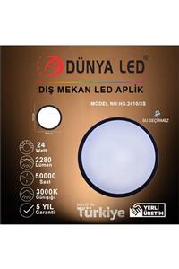 DÜNYA LED Hs.2410/3-s 24w Siyah Kasa Led Glob Armatür 3000k Günışığı