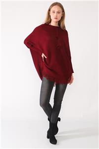 modagüven Bordo Panço Örme Triko Salaş