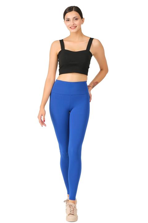 ENİMON Saks Mavi Yüksek Bel Korse Tayt