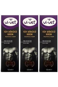 Vivet Erkek Tüy Dökücü Krem Tüm Ciltler 125ml X 3 Adet Vivet Formen