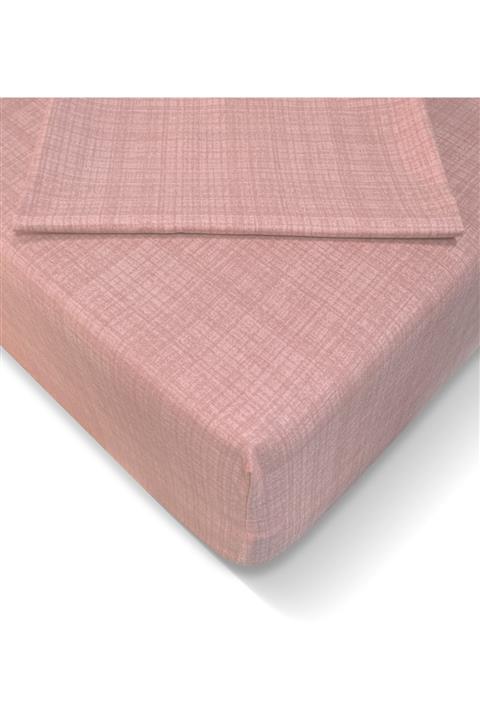 Alla Turca Ranforce Çift Kişilik Lastikli Çarşaf Seti Pudra