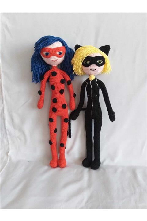 OYUNCAKPARK Mucizevi Uğur Böceği Ve Kara Kedi Amigurumi Organik Oyuncak