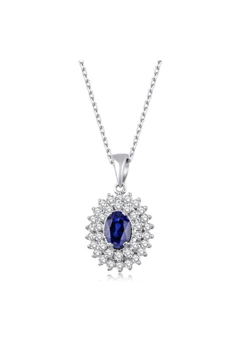 Yetkin Diamond 1.22 Karat Pırlanta Safir Kolye