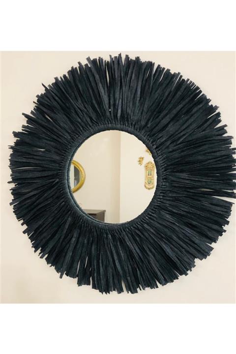 Miss California Siyah Rafya Dekor Ayna