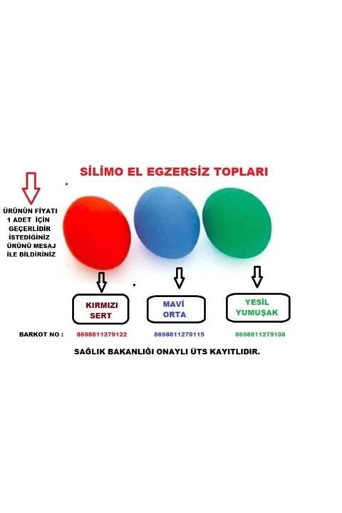 silimo Mavı Orta Sert El Bilek Parmak Güçlendirme Egzersiz Topu