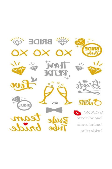 COMPANERO SHOP Bride Team Bride Bekarlığa Veda Geçici Dövme Seti