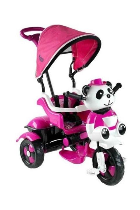 BabyHope Kız Çocuk Pembe127 Little Panda Ebeveyn Kontrollü Tenteli Müzikli Tricycle Üç Teker Bisiklet-
