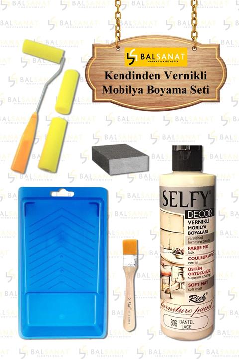 BAL SANAT Kendinden Vernikli Mobilya Boyama Seti Rich Selfy Decor 240 Cc Dantel