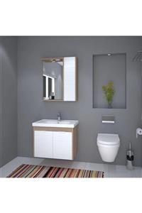 DENKO Mostar 70 cm Mdf Beyaz Banyo Dolabı Takımı Ve Boy Dolabı