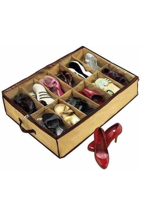 Katem Shop Ayakkabı Saklama Çantası 12 Bölmeli Shoes Under
