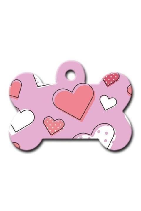 altın pati Kalp Desenli Kedi Köpek Künyesi