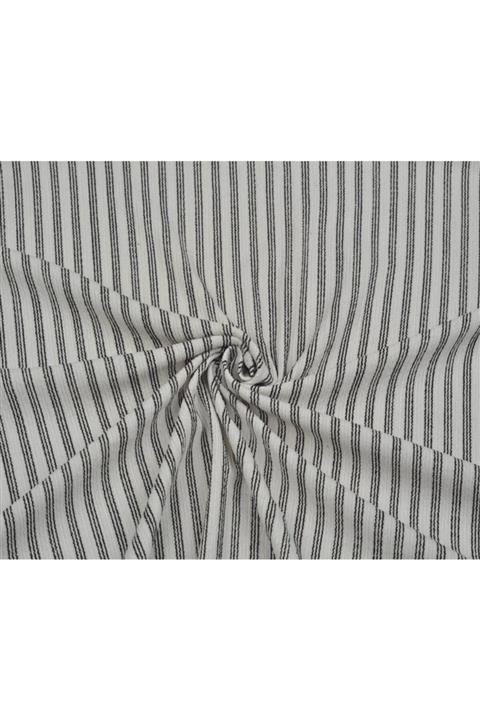 Kumaş Fırsatı Yatay Çizgili Örme Kumaş - Ekru