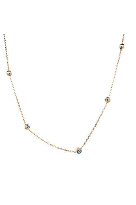 BERK MÜCEVHERAT 7 ADET GÖZLÜ  14 AYAR ALTIN KOLYE