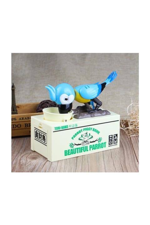 Pi İthalat Parrot Piggy Bank Para Yiyen Papağan Kumbara - Mavi