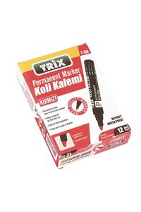 TRİX Koli Kalemi 12 Adet Permanent Marker Kırmızı