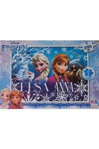 Ks Games Çocuk Disney Frozen Puzzle 200 Parça, Lisanslı Eğitici Oyuncak, Çocuk Puzzle