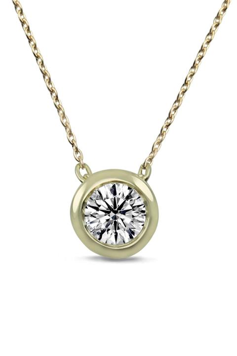 Amor Pırlanta Kadın Beyaz Pırlanta Tektaş Kolye