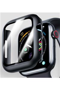 TechnoGuru Apple Watch 44mm Için Gövde Ve Ekranı Tam Koruyan Gard Koruyucu Siyah